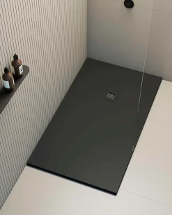 Receveur de douche extraplat noir 90x100 cm Hos's - POALGI