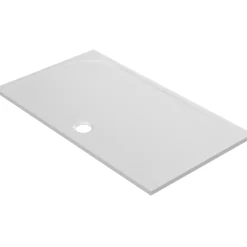 Receveur de douche extra-plat l.80 x L.140 cm blanc anti dérapant, GoodHome Limski