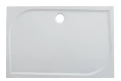 Receveur de douche extra-plat l.90 x L.140 cm blanc anti dérapant, GoodHome Limski