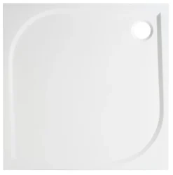 Receveur de douche extra-plat l.90 x L.90 cm blanc anti dérapant, GoodHome Limski