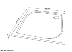 Receveur de douche extra-plat l.80 x L.80 cm blanc anti dérapant, GoodHome Limski