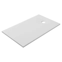 Receveur de douche extra-plat l.80 x L.140 cm blanc anti dérapant, GoodHome Leira