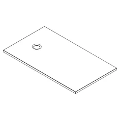 Receveur de douche extra-plat l.80 x L.140 cm blanc anti dérapant, GoodHome Leira