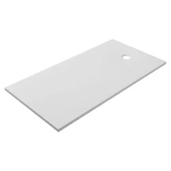 Receveur de douche extra-plat l.80 x L.100 cm blanc anti dérapant, GoodHome Leira