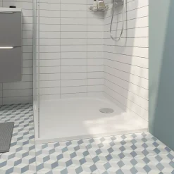 Receveur de douche extra-plat l.80 x L.120 cm blanc anti dérapant, GoodHome Limski
