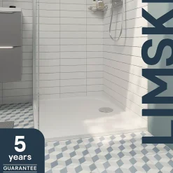 Receveur de douche extra-plat l.80 x L.120 cm blanc anti dérapant, GoodHome Limski