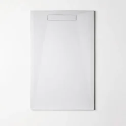 Receveur de Douche Extraplat 70X140cm Blanc - Résine Minérale - Antidérapant - Effet Pierre Naturelle - RÉSIGRÈS.