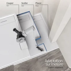 Receveur de douche HIEMAL 80 x 150 cm résine Blanc aspect ardoise + bonde incluse - Saniverre
