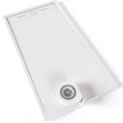 Receveur de douche HIEMAL 80 x 150 cm résine Blanc aspect ardoise + bonde incluse - Saniverre