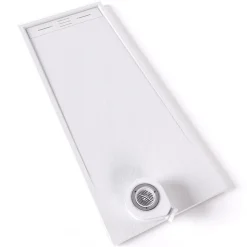 Receveur de douche HIEMAL 70 x 180 cm résine Blanc aspect ardoise + bonde incluse - Saniverre