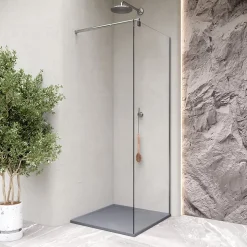 Receveur de douche HIEMAL 80 x 100 cm résine Gris aspect ardoise + bonde incluse - Saniverre