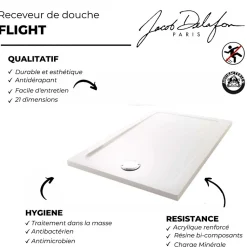Receveur de douche JACOB DELAFON Flight rectangle extra plat antidérapant 110 x 80 cm