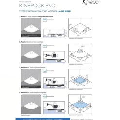Receveur de douche Kinedo Kinerock Evo 180x100 sable, texture minérale avec grille assortie et bonde extra-plate