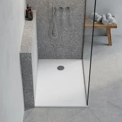 Receveur de douche l.80 x L.120 cm blanc antidérapant GoodHome Leira
