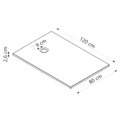 Receveur de douche l.80 x L.120 cm blanc antidérapant GoodHome Leira