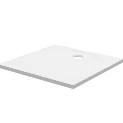 Receveur de douche L.80 x l.80 cm blanc en résine, GoodHome Cavally