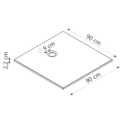 Receveur de douche l.90 x L.90 cm blanc antidérapant GoodHome Leira