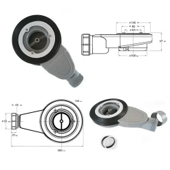 Receveur de douche POLAR noir extra-plat effet pierre 80 x 160 cm + bonde