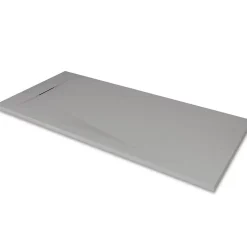 Receveur de douche POLAR gris extra-plat effet pierre 80 x 120 cm + bonde