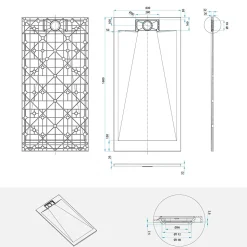 Receveur de douche POLAR blanc extra-plat effet pierre 80 x 160 cm + bonde