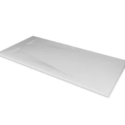 Receveur de douche POLAR blanc extra-plat effet pierre 80 x 160 cm + bonde