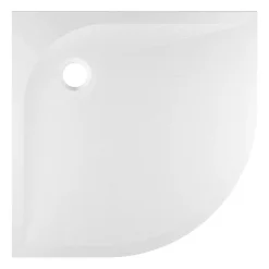 Receveur de douche quart de cercle 80 x 80 cm, résine, blanc, GoodHome Cavally