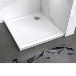 Receveur de douche SHIMMER 80 x 80 cm acrylique Blanc + bonde et siphon inclus - Saniverre