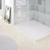 Receveur de douche 90x160 cm extra plat, résine et minéral, marbre blanc, Ayor Bathroom Nola