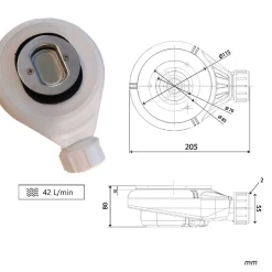 Receveur de douche 80x170 cm extra plat CLEVER en resine surface ardoisee blanc
