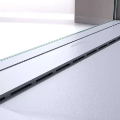 Receveur de douche 80x170 cm extra plat CLEVER en resine surface ardoisee blanc