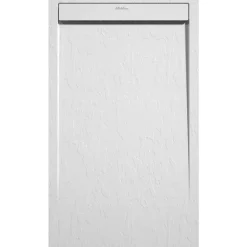 Receveur de douche 80x170 cm extra plat CLEVER en resine surface ardoisee blanc