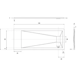 Receveur de douche 170x70 cm extra plat - SAPHIR