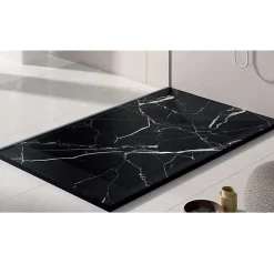 Receveur de douche 80x170 cm extra plat DEKOR en resine finition marbre noir
