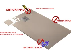 Receveur de Douche 100X180 cm Ligne Vulcano Fin Blanc Perle Ral 1013 en Résine Synthétique et Poudre de Marbre - FRASCIO