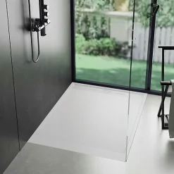 Receveur Résine 120 x 80 Façon Ardoise Blanc Essebagno
