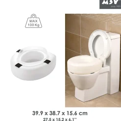 Rehausseur WC 15cm pour personne à mobilité réduite Max 100kg MSV
