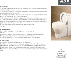 Rehausseur WC 15cm pour personne à mobilité réduite Max 100kg MSV