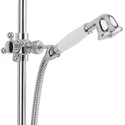 Ricordi Set de douche vintage avec barre de douche 60cm, Chrome (ZSAL010)