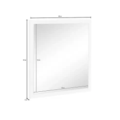 Rino Mirror, Miroir de salle de bain, 100% Made in Italy, 60x2h60 cm, Blanc brillant