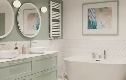 Robinet 3 Trous Doré Poignée Douche Mitigeur Salle De Bain Faible Encombrement