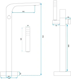 Robinet autoportant REA Clark Chrome