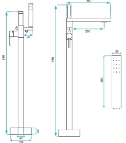 Robinet autoportant REA Flores Chrome
