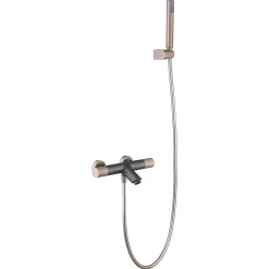Robinet baignoiredouche thermostatique en laiton et zama couleur or rose