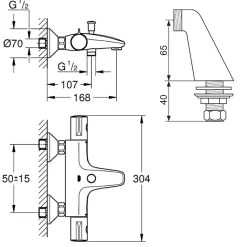 Robinet bain thermostatique GROHE Grohtherm 800 avec colonnettes