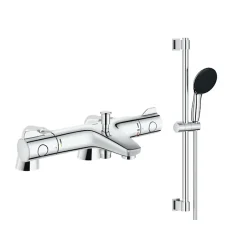 Robinet bain thermostatique GROHE Grohtherm 800 avec ensemble de douche 2 jets et colonnettes