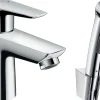 Robinet bidet avec douchette HANSGROHE Talis E + bonde Push-Open Chromé