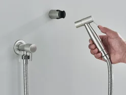 Robinet bidet en Acier Inox Murale Trou Unique