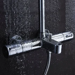 Robinet colonne sortie bain (robinet seul) thermostatique finition BUS chrome poli en laiton Kibath