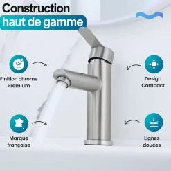 Robinet Compact lave-mains couleur Chrome - DILECI
