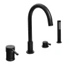 Robinet de baignoire fixation sur plage 098 en laiton noir collection Céphise